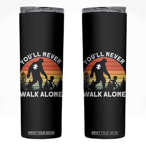 Autism Acceptance Skinny Tumbler Autism Dad You'll Never Walk Alone Support TS14 Black Print Your Wear