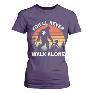 Autism Acceptance T Shirt For Women Autism Dad You'll Never Walk Alone Support TS14 Purple Print Your Wear
