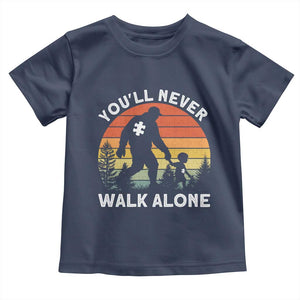Autism Acceptance Toddler T Shirt Autism Dad You'll Never Walk Alone Support TS14 Navy Print Your Wear