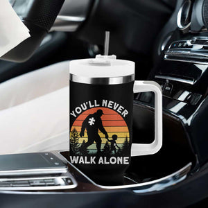 Autism Acceptance Tumbler With Handle Autism Dad You'll Never Walk Alone Support TS14 Print Your Wear