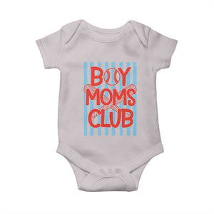 Boy Moms Club Baby Onesie Funny Motherhood Baseball Gift For Mom TS14 Ice Gray Print Your Wear
