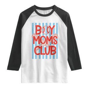 Boy Moms Club Raglan Shirt Funny Motherhood Baseball Gift For Mom TS14 White Black Print Your Wear