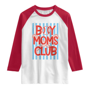 Boy Moms Club Raglan Shirt Funny Motherhood Baseball Gift For Mom TS14 White Red Print Your Wear