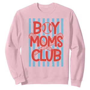 Boy Moms Club Sweatshirt Funny Motherhood Baseball Gift For Mom TS14 Light Pink Print Your Wear