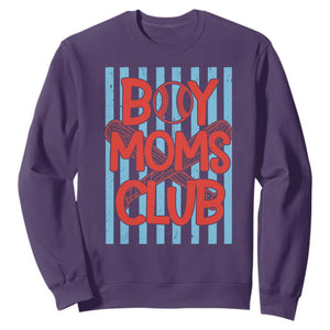 Boy Moms Club Sweatshirt Funny Motherhood Baseball Gift For Mom TS14 Purple Print Your Wear