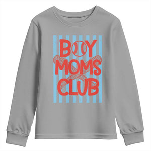 Boy Moms Club Youth Sweatshirt Funny Motherhood Baseball Gift For Mom TS14 Sport Gray Print Your Wear
