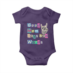 Good Moms Say Bad Words Baby Onesie Funny Sarcastic Mom Mother’s Day Gift TS14 Purple Print Your Wear