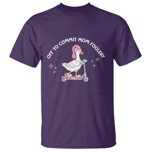 Funny Goose Mom T Shirt Off To Commit Mom Foolery TS14 Purple Print Your Wear