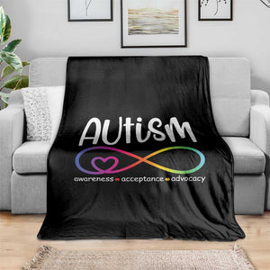 Autism Acceptance Throw Blanket Neurodivergent Support Infinity Symbol TS14 Print Your Wear