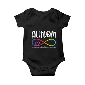 Autism Acceptance Baby Onesie Neurodivergent Support Infinity Symbol TS14 Black Print Your Wear