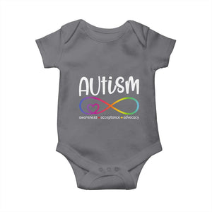 Autism Acceptance Baby Onesie Neurodivergent Support Infinity Symbol TS14 Charcoal Print Your Wear