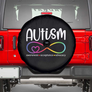 Autism Acceptance Spare Tire Cover Neurodivergent Support Infinity Symbol TS14 Black Print Your Wear
