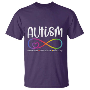 Autism Acceptance T Shirt Neurodivergent Support Infinity Symbol TS14 Purple Print Your Wear