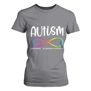 Autism Acceptance T Shirt For Women - Neurodivergent Support Infinity Symbol TS14 Charcoal Print Your Wear