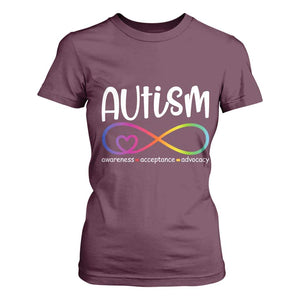 Autism Acceptance T Shirt For Women - Neurodivergent Support Infinity Symbol TS14 Maroon Print Your Wear