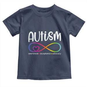 Autism Acceptance Toddler T Shirt Neurodivergent Support Infinity Symbol TS14 Navy Print Your Wear