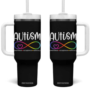 Autism Acceptance Tumbler With Handle Neurodivergent Support Infinity Symbol TS14 One Size: 40 oz Black Print Your Wear
