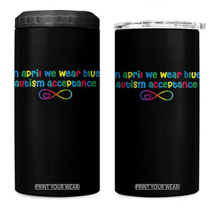 Autism Acceptance 4 in 1 Can Cooler Tumbler Neurodivergent Support Infinity Heart Symbol TS14 One Size: 16 oz Black Print Your Wear