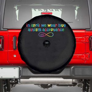 Autism Acceptance Spare Tire Cover Neurodivergent Support Infinity Heart Symbol TS14 Black Print Your Wear