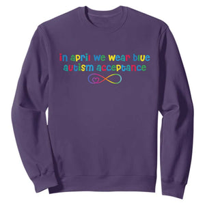Autism Acceptance Sweatshirt - Neurodivergent Support Infinity Heart Symbol TS14 Purple Print Your Wear