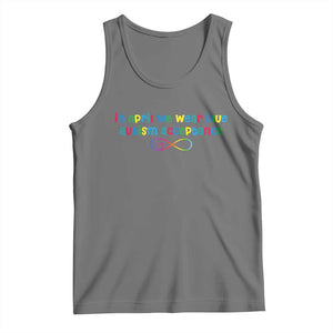 Autism Acceptance Tank Top Neurodivergent Support Infinity Heart Symbol TS14 Black Heather Print Your Wear