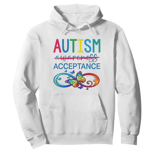 Autism Acceptance Hoodie - Neurodivergent Support Infinity Butterfly Symbol Pullover TS14 White Print Your Wear