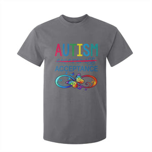 Autism Acceptance T Shirt For Kid - Neurodivergent Support Infinity Butterfly Symbol TS14 Charcoal Print Your Wear