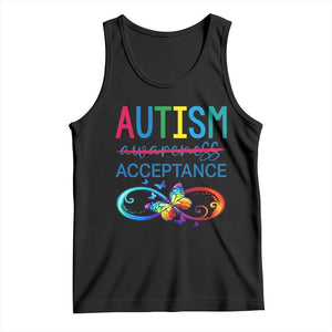 Autism Acceptance Tank Top Neurodivergent Support Infinity Butterfly Symbol TS14 Black Print Your Wear