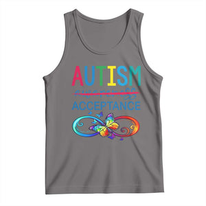 Autism Acceptance Tank Top Neurodivergent Support Infinity Butterfly Symbol TS14 Deep Heather Print Your Wear