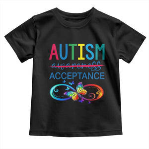 Autism Acceptance Toddler T Shirt Neurodivergent Support Infinity Butterfly Symbol TS14 Black Print Your Wear