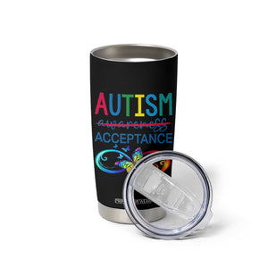 Autism Acceptance Tumbler Cup Neurodivergent Support Infinity Butterfly Symbol TS14 Print Your Wear