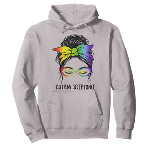 Autism Acceptance Hoodie - Neurodiversity Awareness Messy Bun Women Pullover TS14 Ice Gray Print Your Wear