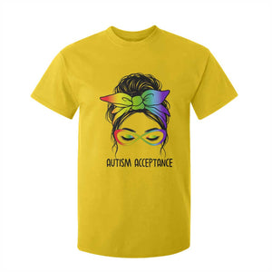 Autism Acceptance T Shirt For Kid - Neurodiversity Awareness Messy Bun Women TS14 Daisy Print Your Wear