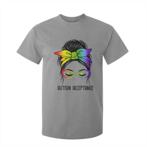Autism Acceptance T Shirt For Kid - Neurodiversity Awareness Messy Bun Women TS14 Sport Gray Print Your Wear
