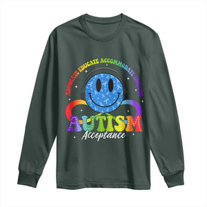 Autism Acceptance Long Sleeve Shirt - Special Education Teacher Kids Neurodiversity Awareness TS14 Dark Forest Green Print Your Wear
