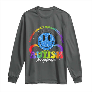 Autism Acceptance Long Sleeve Shirt - Special Education Teacher Kids Neurodiversity Awareness TS14 Dark Heather Print Your Wear