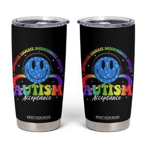 Autism Acceptance Tumbler Cup Acceptance Special Education Teacher Kids TS14 Black Print Your Wear