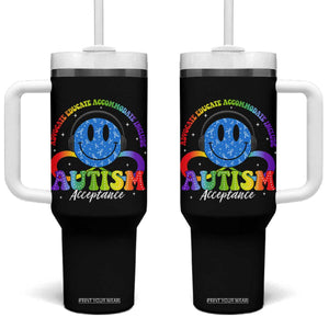 Autism Acceptance Tumbler With Handle Acceptance Special Education Teacher Kids TS14 One Size: 40 oz Black Print Your Wear