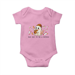 Funny Hot Dog Ghost Halloween Baby Onesie Bad Day To Be A Hotdog TS14 Light Pink Print Your Wear