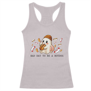 Funny Hot Dog Ghost Halloween Racerback Tank Top Bad Day To Be A Hotdog TS14 Ice Gray Print Your Wear