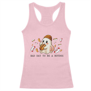 Funny Hot Dog Ghost Halloween Racerback Tank Top Bad Day To Be A Hotdog TS14 Light Pink Print Your Wear