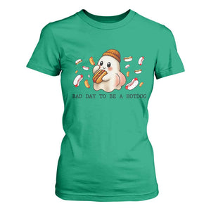 Funny Hot Dog Ghost Halloween T Shirt For Women Bad Day To Be A Hotdog TS14 Irish Green Print Your Wear