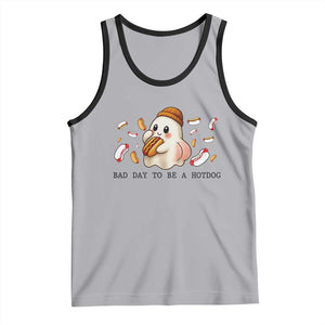 Funny Hot Dog Ghost Halloween Tank Top Bad Day To Be A Hotdog TS14 Athletic Heather Black Print Your Wear
