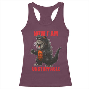 Now I Am Unstoppable Racerback Tank Top Funny Cat Japanese Anime Kawaii TS14 Maroon Print Your Wear