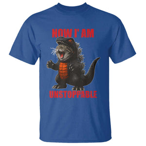 Now I Am Unstoppable T Shirt Funny Cat Japanese Anime Kawaii TS14 Royal Blue Print Your Wear