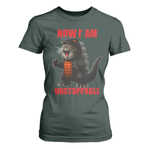 Now I Am Unstoppable T Shirt For Women Funny Cat Japanese Anime Kawaii TS14 Dark Forest Green Print Your Wear