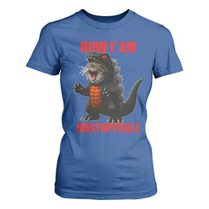 Now I Am Unstoppable T Shirt For Women Funny Cat Japanese Anime Kawaii TS14 Royal Blue Print Your Wear