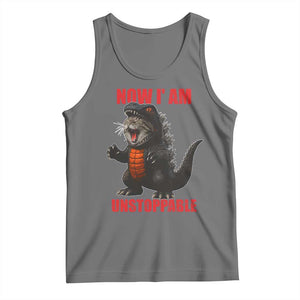 Now I Am Unstoppable Tank Top Funny Cat Japanese Anime Kawaii TS14 Black Heather Print Your Wear