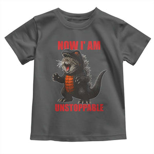 Now I Am Unstoppable Toddler T Shirt Funny Cat Japanese Anime Kawaii TS14 Dark Heather Print Your Wear