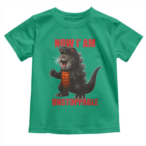 Now I Am Unstoppable Toddler T Shirt Funny Cat Japanese Anime Kawaii TS14 Irish Green Print Your Wear